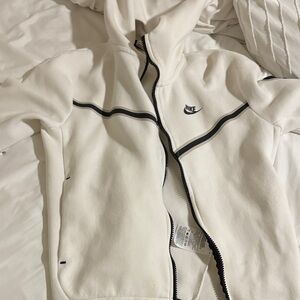 Nike Cream Full-Zip Hoodie with Black Trim